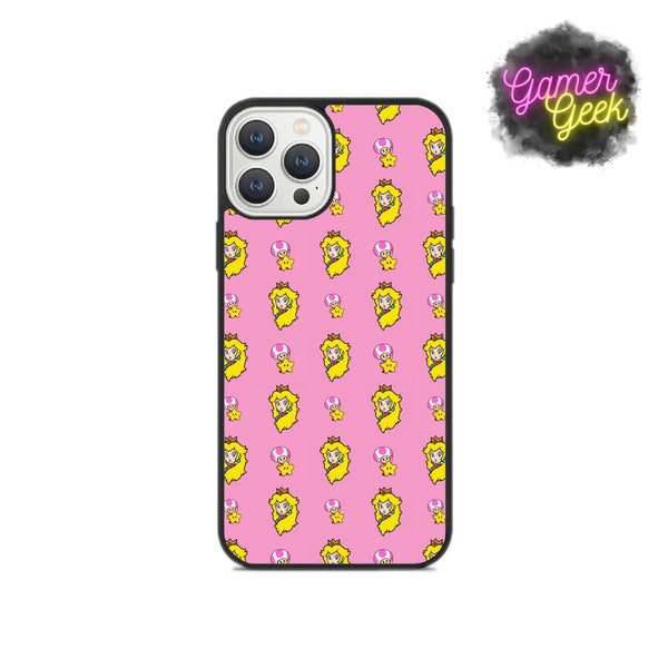 Princess Peach & Toadstool Pink Cell Phone Case | Different Sizes | iPhone Series 12 13 14 15 | mini, plus, pro, pro max