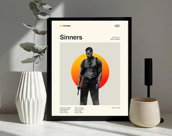Sinners Mid Century Movie Poster | Mid Century Film Poster | Minimalist Movie Poster | Digital Download | Printable Wall Art Poster