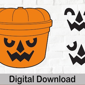 Halloween Candy Bucket Image, SVG And PNG Files, Cricut files.