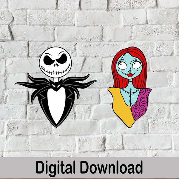 Jack and Sally SVG: Halloween Nightmare Cut Files (Digital Download)
