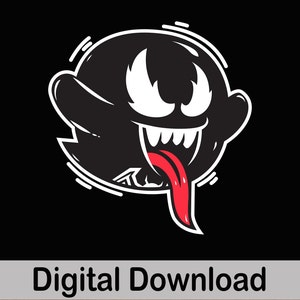 Mario World, Mean Boo Ghost, SVG und PNG Dateien, Cricut Cut Datei.