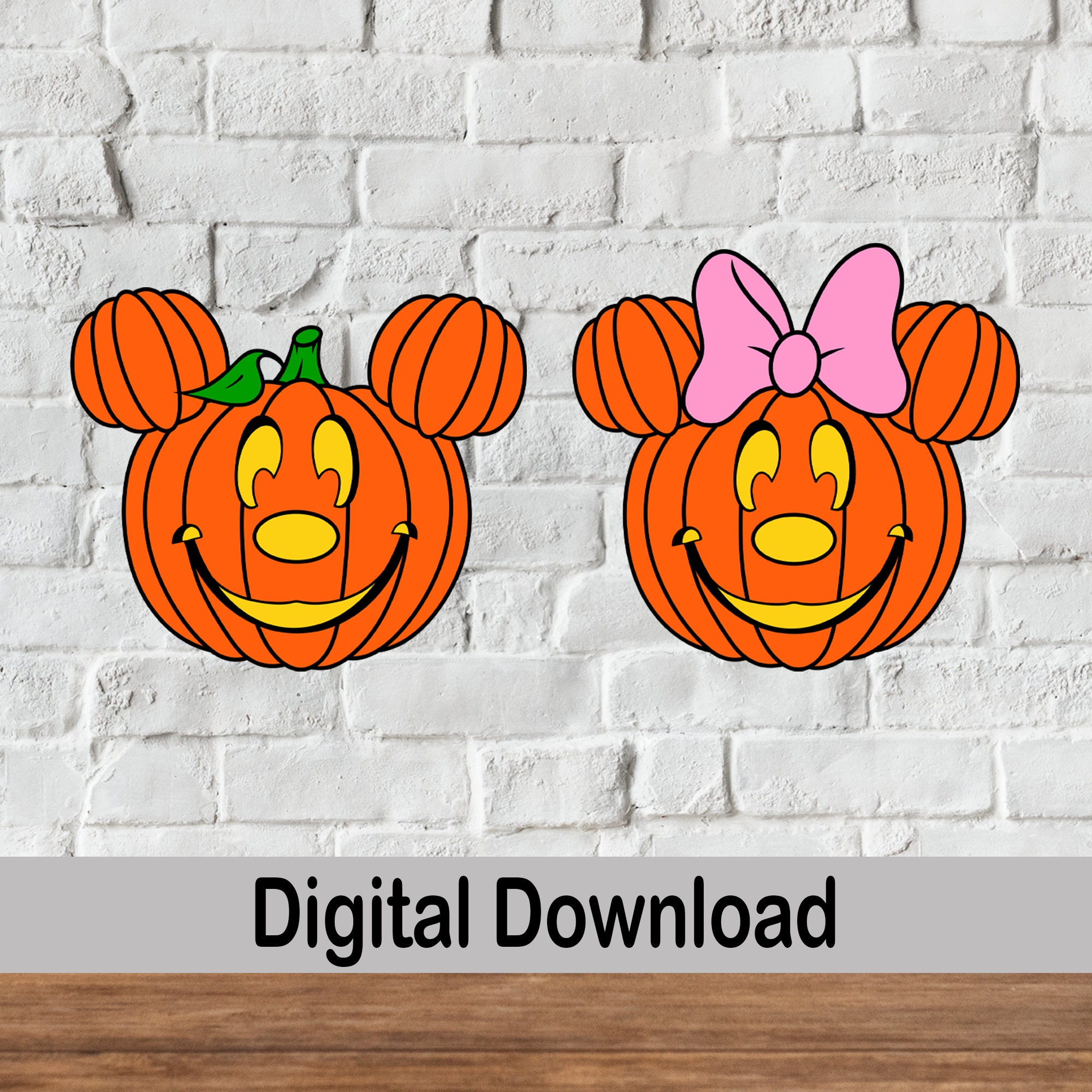 Minnie and Mickey Pumpkin Svg Halloween Svg Digital - Etsy