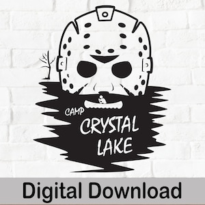 Image vectorielle du camp de Crystal Lake, couche unique, fichiers SVG et PNG, fichier Cricut.