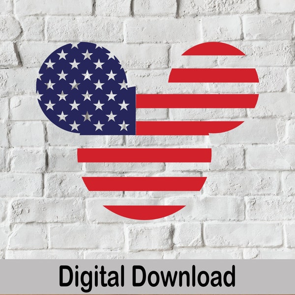 American Flag svg, American Flag Mickey svg, 4th of July svg, Patriotic Flag svg, Independence Day svg, Red White and Blue and Stars Flag