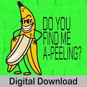 Banane, findest du mich A-Peeling, SVG- und PNG-Dateien, 4-Schichten-Schnittdatei.
