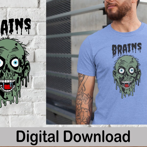 Zombie svg, Brains svg, Halloween svg, Digital Download, Monster svg, Undead svg, Zombie clipart, Zombie apocalypse, Adult svg, Scary Zombie