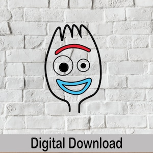 Forky svg, Forky Face svg, Forky Clipart, Toy Story svg , Pixar svg, Cartoon Spork svg, Forky Face Smiley, Spork Outline svg