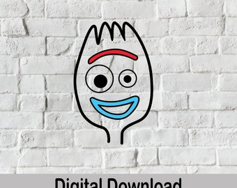 Forky Face SVG: Toy Story Spork Clipart (Digital Download)