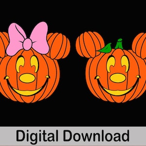 Minnie und Mickey Kürbis svg, Halloween svg, Digitaler Download, Kürbis svg, Kürbis Clipart, Minnie und mickey Kürbis Bundle svg