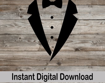 Tuxedo Bow Tie SVG: Suit Design, Wedding Groomsmen (Digital Download)