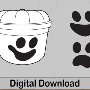 Halloween Candy White Bucket Vector Image, PNG And SVG Files, Cricut File.