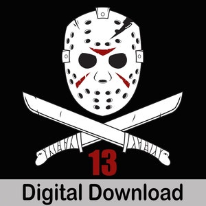 Imágenes prediseñadas de Jason 13, imágenes vectoriales, archivos SVG y PNG, archivo Cricut.