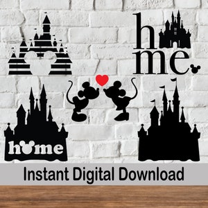 Castle Bundle svg, Castle Clipart, Princess svg, Castle Silhouette svg, Kissing Mouses svg, Home svg, Cumpleaños svg, Castle svg, Celebraciones