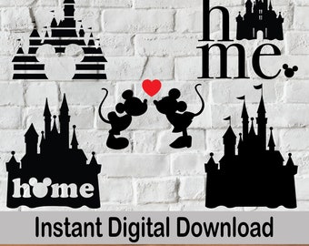 Castle SVG Bundle: Princess Clipart, Kissing Mouses, Home Decor (Digital Download)