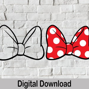 Bow with Polka Dots svg, Mouse Bow svg, Instant Download, Minnie Bow svg, Bow Outline svg, Bow Clipart, Bow svg
