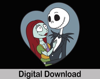 Jack Loves Sally In A Heart, SVG And PNG Files