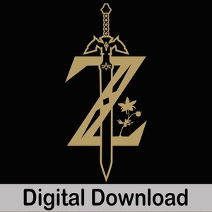 La espada Z, imagen vectorial de Links Sword, 1 capa única, archivo Cricut.