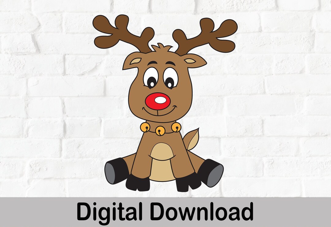 Rudolph the Red Nosed Reindeer, SVG and PNG Files, Clip Art. - Etsy