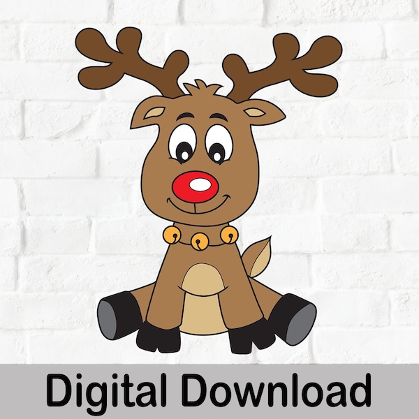Rudolph The Red Nosed Reindeer, SVG And PNG Files, Clip Art.