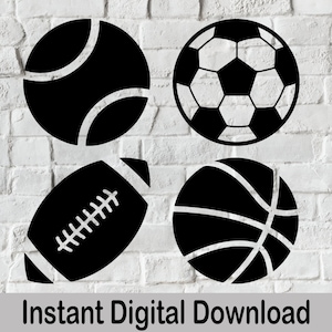 Sport Monogramm, Tennisball Monogramm, Basketball Monogramm, Fußball Logo, Fußball Monogramm, Sportbälle Sofort Download, Sportball Bundle, Sportball Geschenk