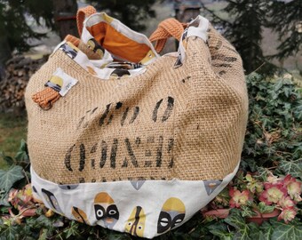 Burlap tote bag