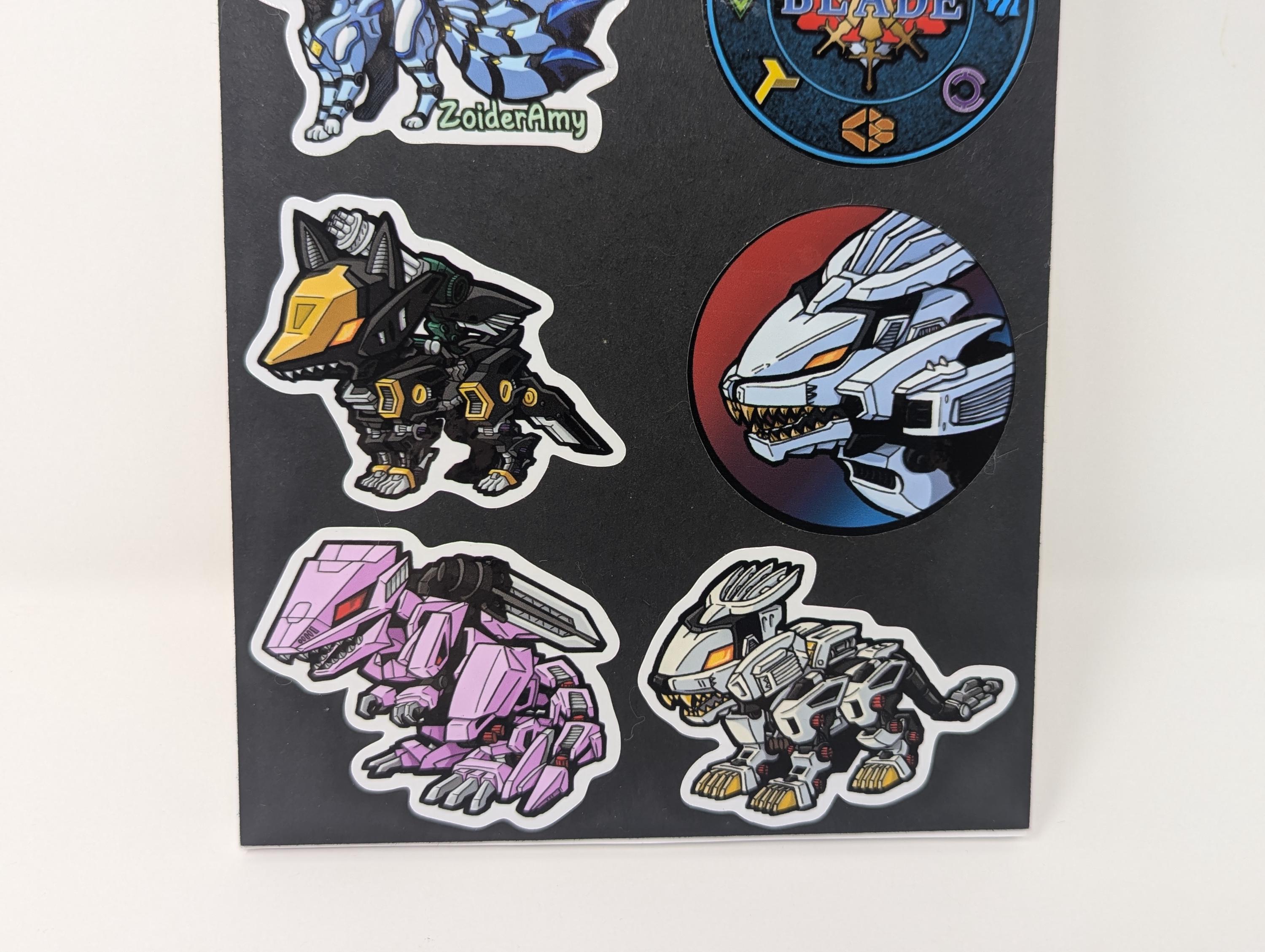 Chibi Zoids Vinyl Stickers - Liger Zero, Shadow Fox, Berserk Fury