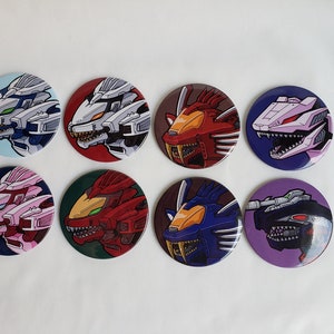 Zoids Button Pins- Liger Zero Blade Liger Berserk Fury Geno Saurer