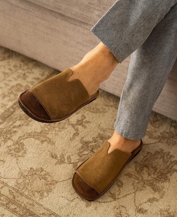Unisex Comfortable Shoes Everyday Wear, Leather Slippers for Home, Genuine Leather Shoes, Barefoot Leather Slippers, Unisex Casual Shoes