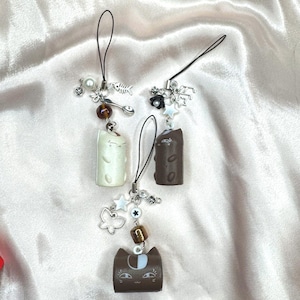Natsume&#39;s Book Of Friends Nyanko-sensei charm / anime cat kitty phone charm / squishy handmade keychain charm