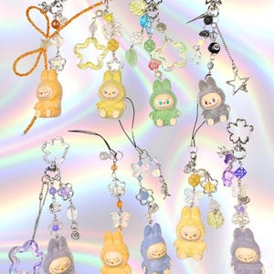 popmart popbean keychain sakura kawaii handgemachte schlüsselanhänger