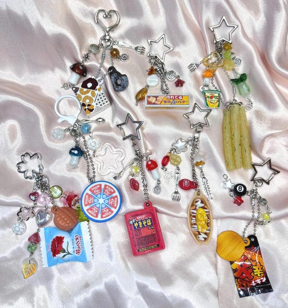 Cute Trinket Keychains / Bag Charms Kawaii Gacha Japanese Food