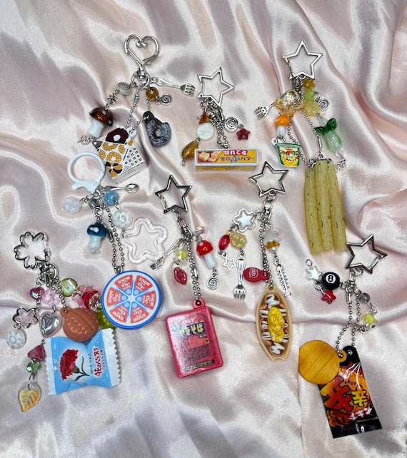 小物 kohjiya 3 TYPES OF CHARMS Cute Trinket Keychains / Bag Charms Kawaii Gacha Japanese Food