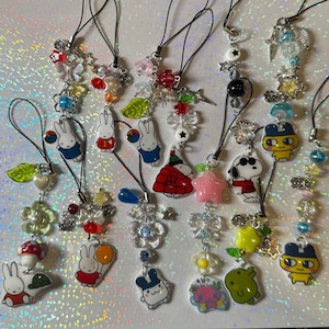 cute & trendy phone charms, phone accessories, kawaii Handmade Bag Charm, miffy keychain, tamagotchi keychain, snoopy charm