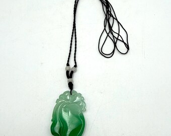 Burmese Jadeite Ruyi Pendant Necklace – Green Quartzite Wish Talisman