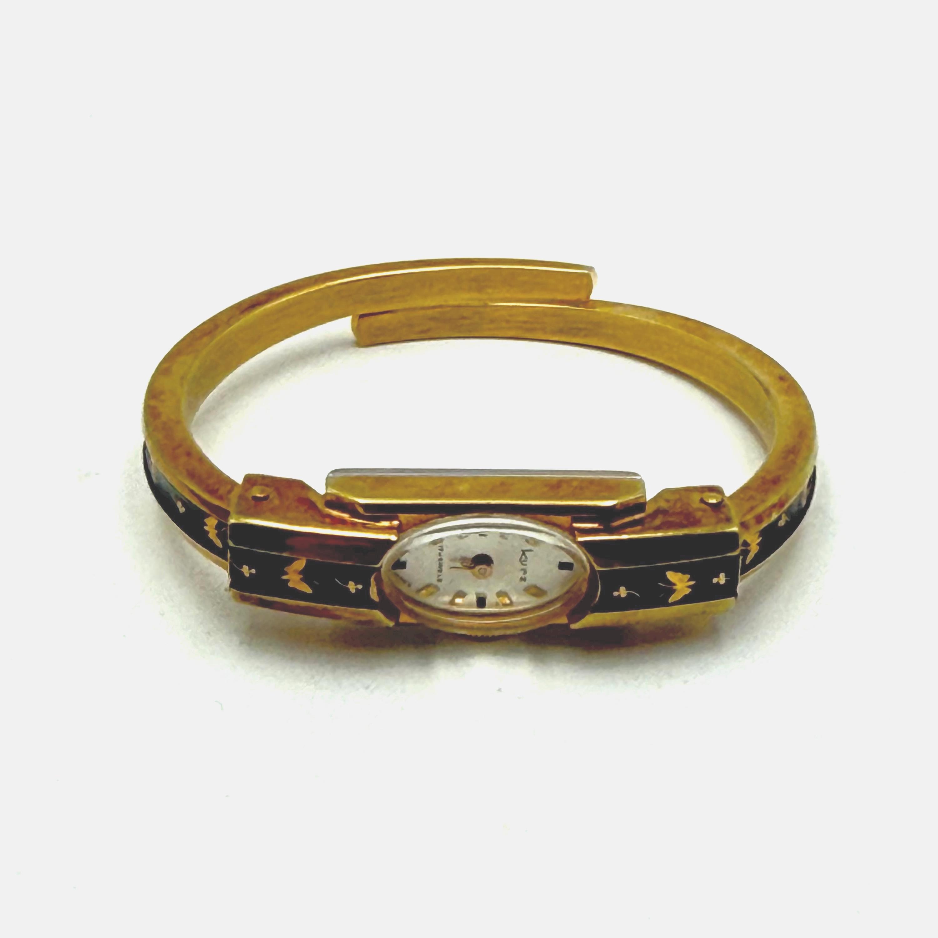 Gold Watch Pigskin Watchband Very Loved Bucherer 36mm 18K Yellow Gold  main image 4