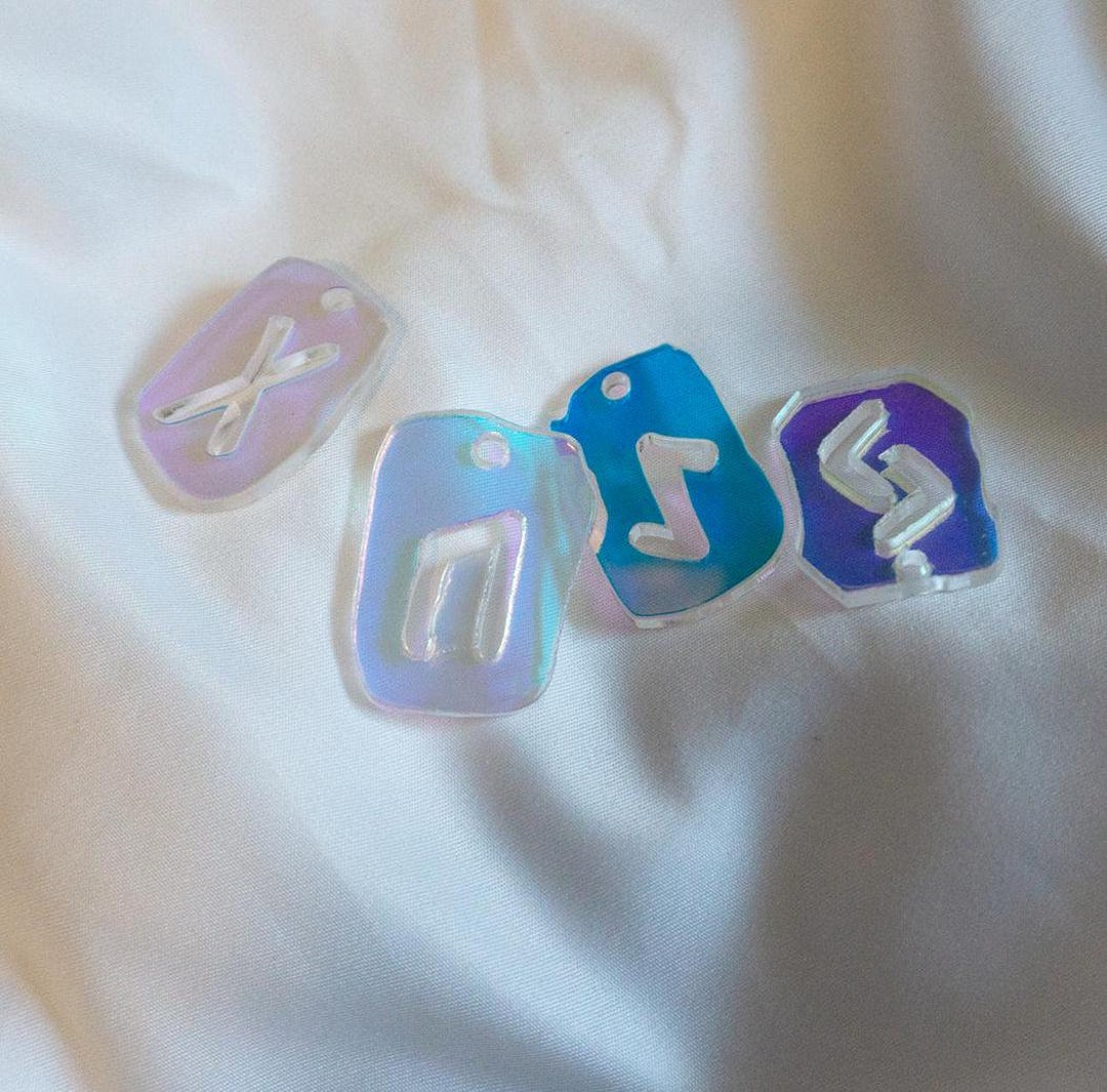 Holographic Viking Runes Acrylic Charms | Keychain | Necklace ...