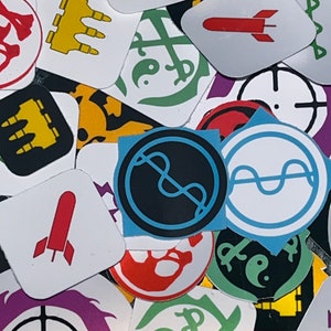 Glossy and Holographic -  Quake 3 Arena Sticker Collection. Glossy and Holographic Stickers.