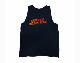Dead Inside But Still Riding – Western Outlaw Meme tank top