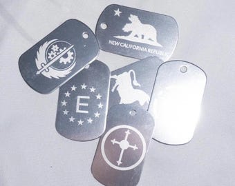 More Colors OutFall Factions Dog Tags | Enclave Institute | The Brotherhood || New California | New Las Vegas