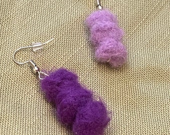 handmade wool felted earrings