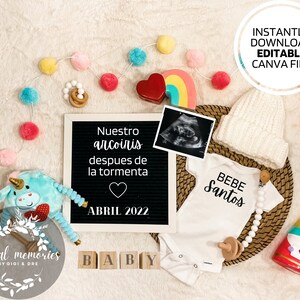 Anuncio de Embarazo / Plantilla Digital Editable / Redes Sociales / Descarga Instantánea / ivf