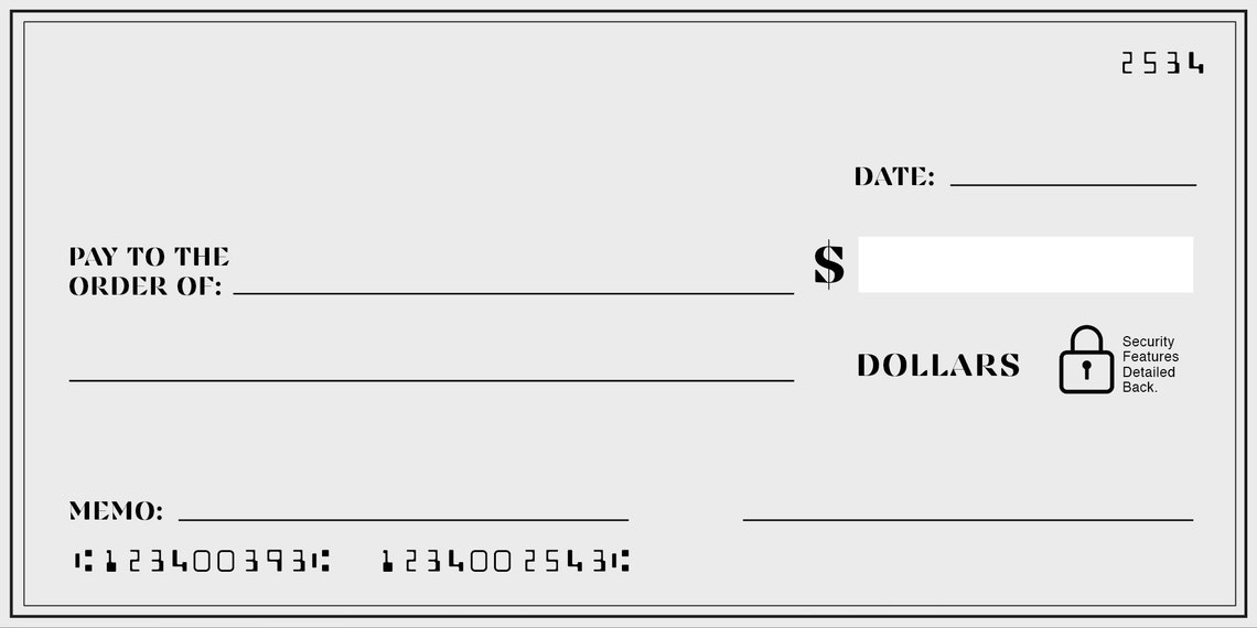 Giant Check Fundraiser Check Charity Check Blank Check Template Event