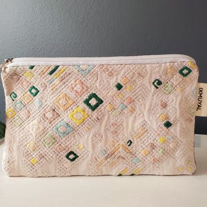 Artisan-made Cosmetic Bag. Made in Guatemala by Mayan Weavers from a vintage huipil. Slow Fashion. Gift idea.