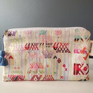 Artisan-made Cosmetic Bag. Made in Guatemala by Mayan Weavers from a vintage huipil. Slow Fashion. Gift idea.