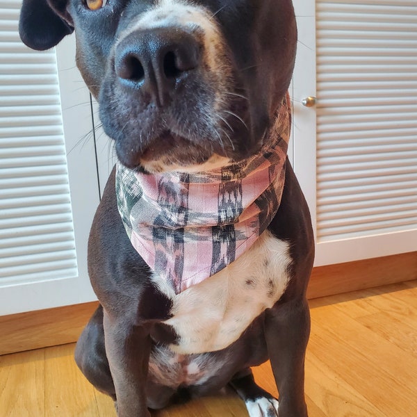 RESCUE DOG FUNDRAISER. 100% of proceeds go Outtathecage dog rescue. Cute dog bandana, made from vintage Guatemalan fabric. Size M-L