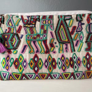 Artisan-made Cosmetic Bag. Made in Guatemala by Mayan Weavers from a vintage huipil. Slow Fashion. Gift idea.