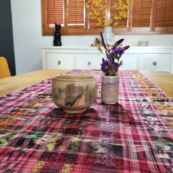 Vintage Guatemalan Table Runner, Handwoven Maya Textile, Boho Home Decor