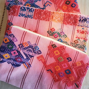 Artisan-made Cosmetic Bag. Made in Guatemala by Mayan Weavers from a vintage huipil. Slow Fashion. Gift idea.