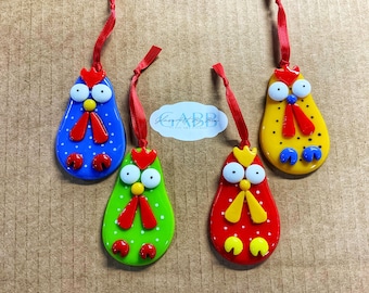 Whimsical Chicken Ornaments