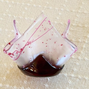 Tealight holder; Candlelight; Fused Glass Candleholder; Votive; Hostess Gift; Handmade Glass Art